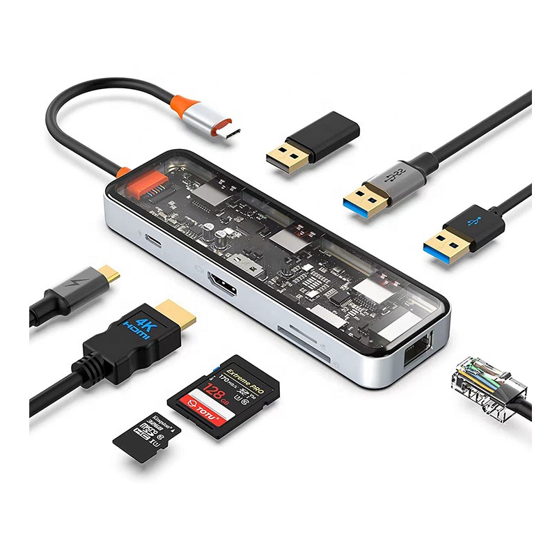 Usb C Hub - USB-C-Hub mit 4K-Anschluss, Ethernet, 100W PD,