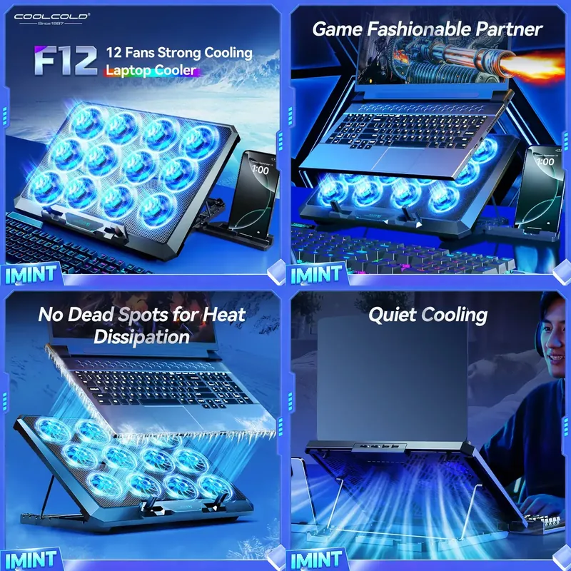 COOLCOLD Laptop-Kühlpad mit 12 – Laptop Cooling Pad Bewertung und Preis